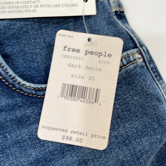 Free People Jeans Size 30 NWT High Rise Flare Crop Denim - Picture 7 of 10